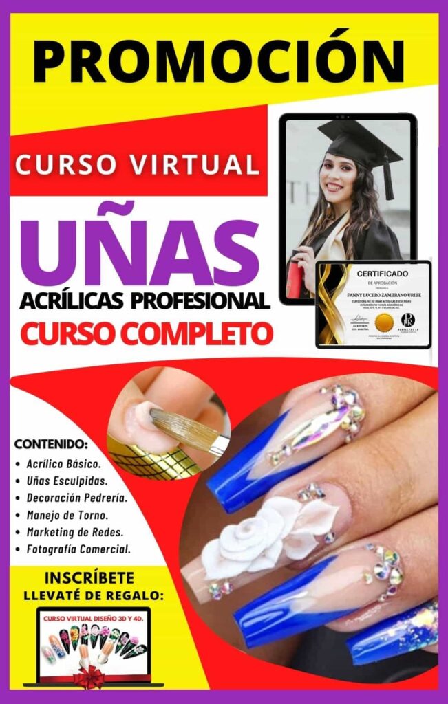 CURSO PROFESIONAL DE UÑAS ACRÍLICAS ONLINE - COMPLETO - Perfectas LR -  Academia Estética
